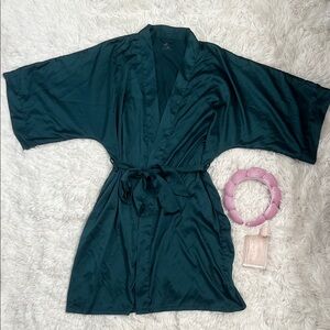 Elegant Teal Kimono Robe